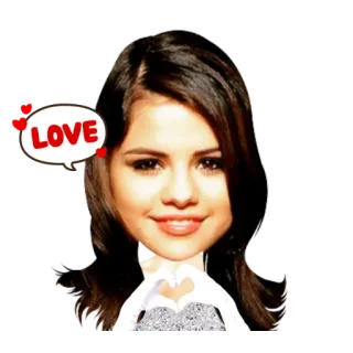 😍 0a53c341 Selena Gomez LOVE love, selena gomez, heart, celebrity, singer, pop star whatsapp sticker