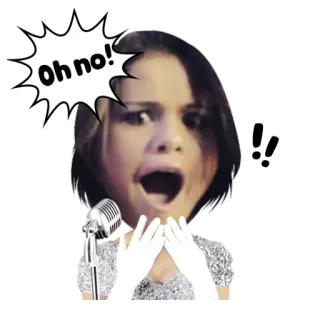 😵 7c61bec5 Oh no! shocked, surprise, fear, microphone, panic whatsapp sticker