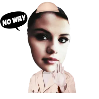 😠 da3ba83d NO WAY face, girl, head, meme, no way whatsapp sticker