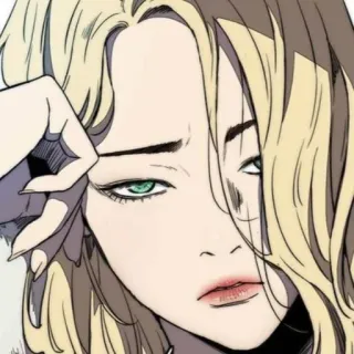 🚴‍♀ aa3b6d9e 女孩, 动漫, 金发, 肖像, 女性, 美丽 whatsapp sticker