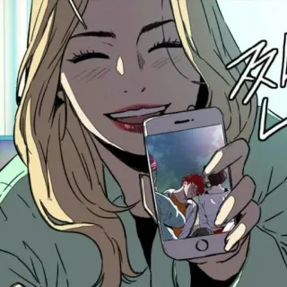 🚴‍♀ b112fc93 ㅉㅉ 女人, 电话, 卡通, 微笑, 防风衣 whatsapp sticker