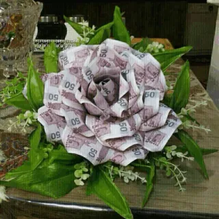 🌟 1a7e4b87 Blume, Geld, Währung, Banknoten, Dekorativ telegram sticker