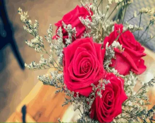 🌟 dfb3df4b Blumen, Rosen, Strauß, Rot, Arrangement telegram sticker