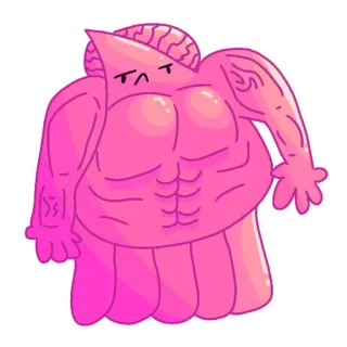 💪 433c303f Cartoon, Muskel, Rosa, Gehirn, Figur telegram sticker