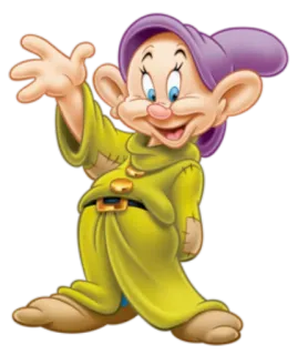 ✋ 063a0354 Dopey Snow White and the Seven Dwarfs dopey, dwarf, snow white, disney, cartoon, character telegram sticker