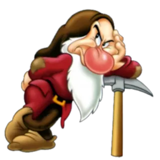 😠 930db3ba Grumpy Snow White and the Seven Dwarfs disney, grumpy, dwarf, cartoon, angry, mining telegram sticker