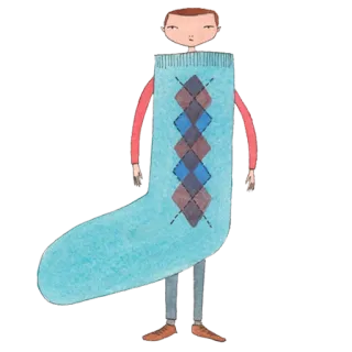 👕 026fb3ee 袜子, 插画, 卡通, 服装, 人物 telegram sticker