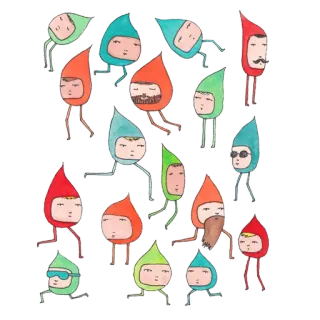 🎊 149c080f 抽象, 异想天开, 人物, 水滴, 可爱, 艺术, 插图 telegram sticker