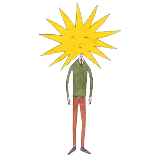 🌟 4eae6d47 太阳, 星星, 人物, 插画, 黄色, 卡通, 角色 telegram sticker