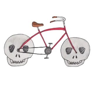 💀 c4585945 自行车, 骷髅头, 死亡, 骷髅, 骑行, 骨头, 单车 telegram sticker