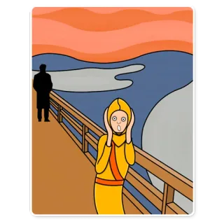 😱 1da85312 The Scream seni, lukisan, ekspresionisme, ketakutan, teriakan, kecemasan telegram sticker