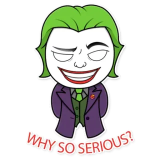 🃏 399e6b21 Joker Batman WHY SO SERIOUS? Joker, Batman, Penjahat, Komik, DC Comics, Kutipan telegram sticker