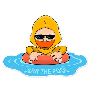 🏖 78d64528 JOIN THE POOL kolam renang, berenang, air, musim panas, senang, relaksasi telegram sticker