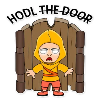 🚪 a1975eb2 HODL THE DOOR HODL, pintu, orang, stiker telegram sticker