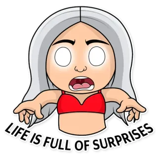🤷‍♀️ facfc0ce LIFE IS FULL OF SURPRISES Kartun, Anime, Kejutan, Terkejut, Menakutkan, Seram, Kejutan telegram sticker