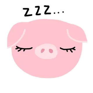 😐 9344414f ZZZ... 睡眠, 豚, 睡眠中, アニメ, かわいい telegram sticker