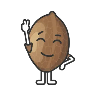 ✌️ 07240f76 kacang, kartun, simbol perdamaian, lucu, karakter telegram sticker