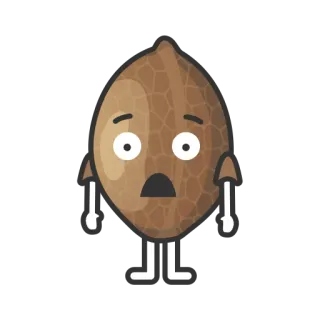 😧 46071808 kacang, sedih, kartun, makanan, maskot, karakter telegram sticker