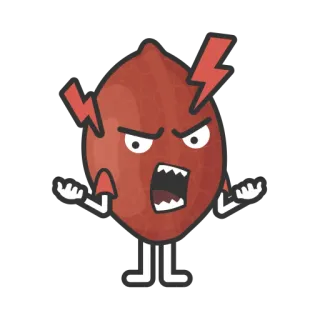 😡 a7e1117e marah, kacang, kartun, makanan, ekspresi, emoji telegram sticker