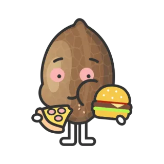 🍕 d01201b4 Makanan, Pizza, Burger, Makanan cepat saji, Kartun, Karakter, Lucu, Mata telegram sticker