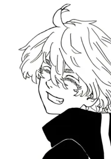 🌟 0bb7d0be anime, manga, sorridente, ritratto, personaggio, arte, bianco e nero telegram sticker