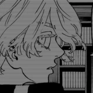 🌟 4cc4cfd6 Anime, Manga, Illustrazione, Ritratto, Monocromatico, Personaggio telegram sticker