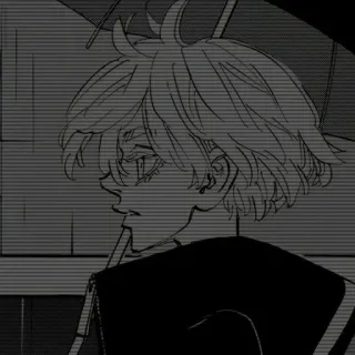 🌟 869ae028 Anime, Manga, Personaggio, Ritratto, Ragazzo, Scala di grigi telegram sticker