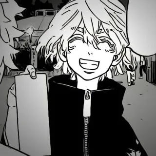 🌟 915e23e7 Anime, Manga, Personaggio, Sorriso, Felpa con cappuccio telegram sticker