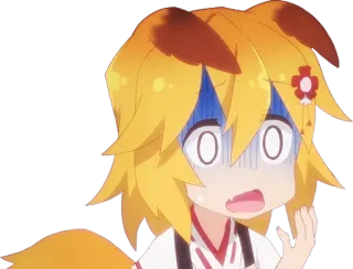 😳 639d4541 Senko The Helpful Fox Senko-san Аниме, Девушка-лиса, Испуганный, Встревоженный, Мультфильм telegram sticker