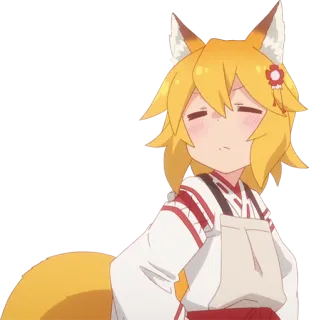 😤 2fa5fa1d Senko The Helpful Fox Senko-san Anime, Raposa, Fofo, Senko, Orelhas, Rabo telegram sticker