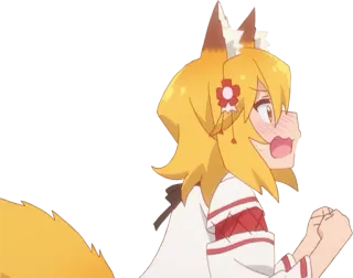 😳 cc01397b Anime, Raposa, Orelhas, Fofo, Kawaii telegram sticker