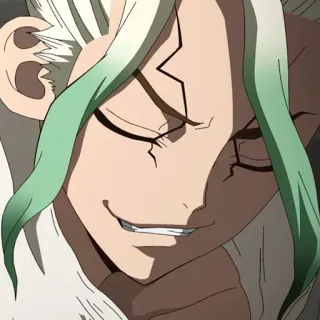 🔬 2f80ea7a Senku Ishigami Dr. Stone 动漫, 科学家, 知识分子, 坚定的 telegram sticker