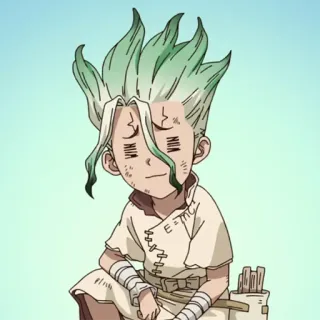 🔬 a2cab91d Senku Ishigami Dr. Stone 动漫, 科学家, 聪明的, 漫画, Dr. Stone telegram sticker