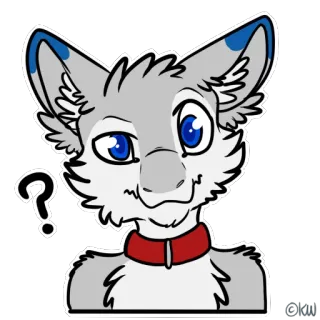 🤔 00f54786 Furry, Punto interrogativo, Animale, Cartone animato, Mammifero, Antropomorfo telegram sticker