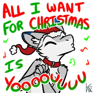 🌲 0845a725 ALL I WANT FOR CHRISTMAS IS YOOOOOUUUUU Natale, Vacanze, Gatto, Cartone animato, Festivo, Festa, Inverno telegram sticker