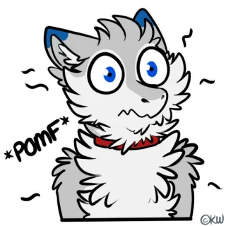 🌤 13f9e407 *POMF* furry, animale, scioccato, spaventato, lupo, pomf telegram sticker