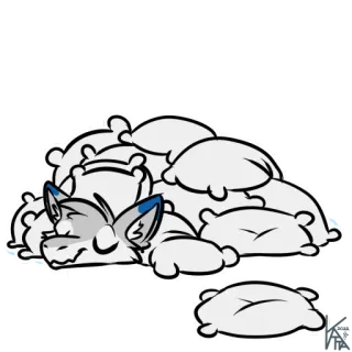 🛌 18ccad2a animale, peloso, cuscino, sonno, carino, cartone animato telegram sticker