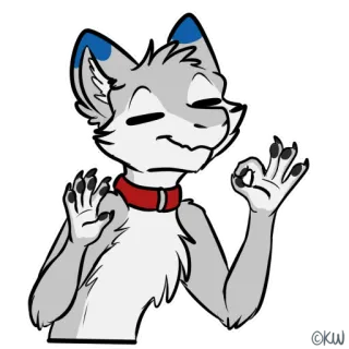 👌 2252d411 lupo, furry, ok, cartone animato, animale telegram sticker