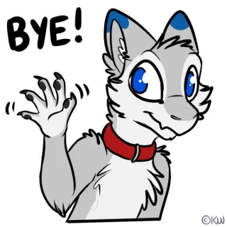 👋 244db436 BYE! ciao, lupo, che saluta, cartone animato, saluto, addio telegram sticker