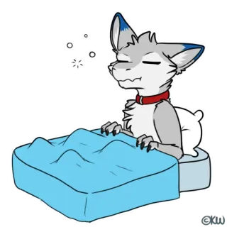 💤 3bf557c1 animale, lupo, letto, dormire, cartone animato, stanco telegram sticker