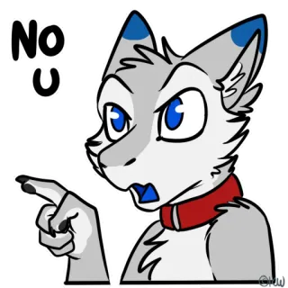 👎 41538da5 NO U Cartone animato, Antropomorfo, Furry, Animale, Indicando, No tu telegram sticker