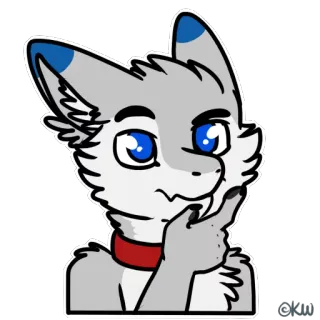 🤔 435a231c Furry, Lupo, Cartone animato, Animale, Personaggio, Adesivo, Carino telegram sticker