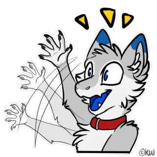 👋 4d0d5282 Furry, Lupo, Cartone animato, Animale, Personaggio, Carino, Animato, Mascotte telegram sticker