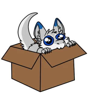 🥡 504cabe2 scatola, animale, carino, cartone animato, peloso, lucertola, animale domestico telegram sticker