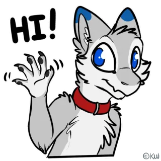 👋 50d1c8b8 HI! Furry, Antropomorfo, Animale, Saluto, Amichevole, Che saluta, Carino, Ciao telegram sticker