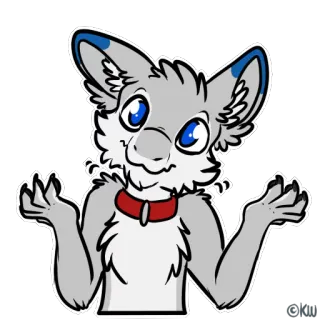 🤷‍♀️ 53490df3 Furry, Animale, Lupo, Alzare le spalle, Carino, Cartone animato, Mammifero telegram sticker