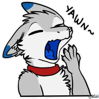😪 5e75d412 YAWM~ Cartone animato, Furry, Sbadiglio, Assonnato, Stanco, Animale telegram sticker
