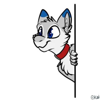 👋 61b08baa Furry, Lupo, Animale, Cartone animato, Sticker, Carino, Sorridendo telegram sticker