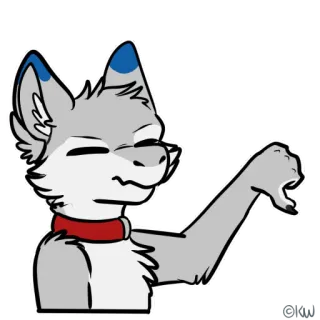 👎 6c5fe717 Lupo, Furry, Animale, Cartone animato, Gesto, Non mi piace telegram sticker