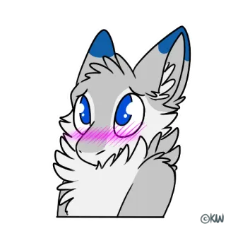 😊 70880847 lupo, furry, animale, carino, cartone animato, antro, blu telegram sticker